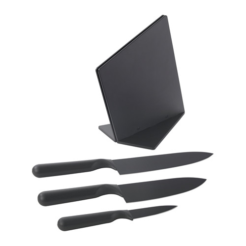 JÄMFÖRA, knife block with 3 knives