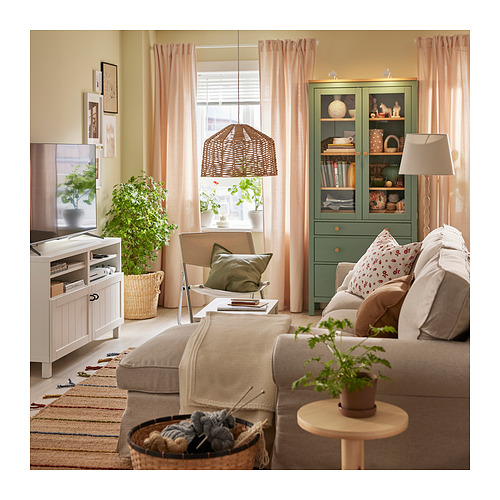 LENDA, gardínur með böndum, 2 í pakka