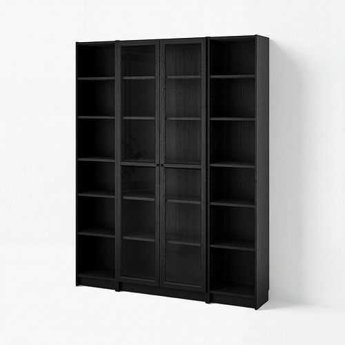 BILLY/OXBERG, bookcase combination w glass doors