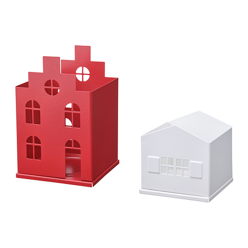 VINTERFINT, pillar candle holder, set of 2