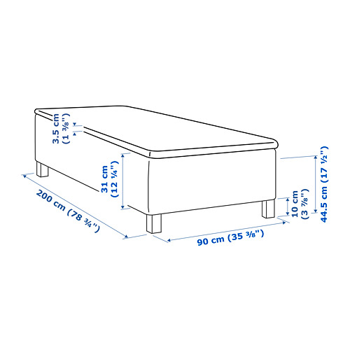 SKÅRER sprung base incl. mattress pad