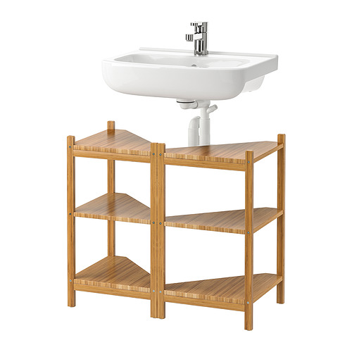 RÅGRUND/BJÖRKÅN wash-basin/corner shelf