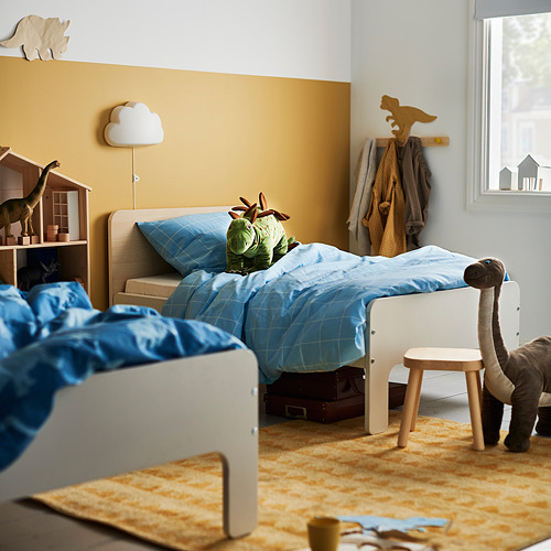 SLÄKT, ext bed frame with slatted bed base