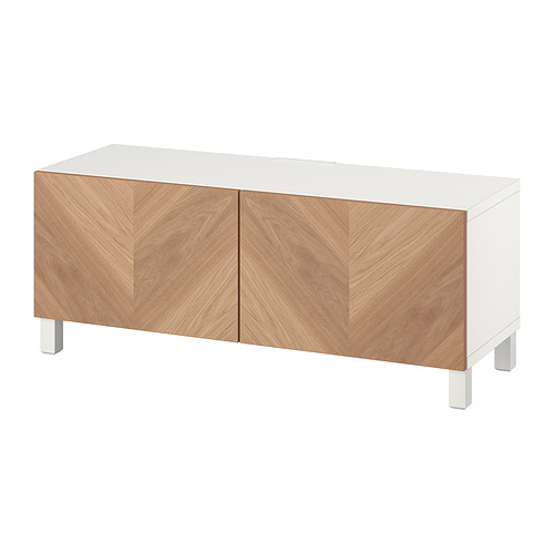 BESTÅ, sjónvarpsbekkur með hurðum