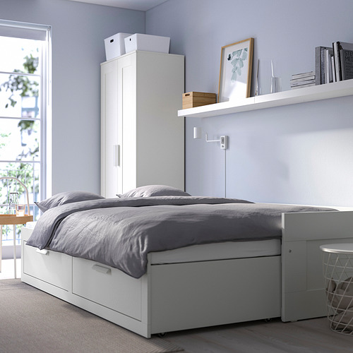 BRIMNES, day-bed w 2 drawers/2 mattresses