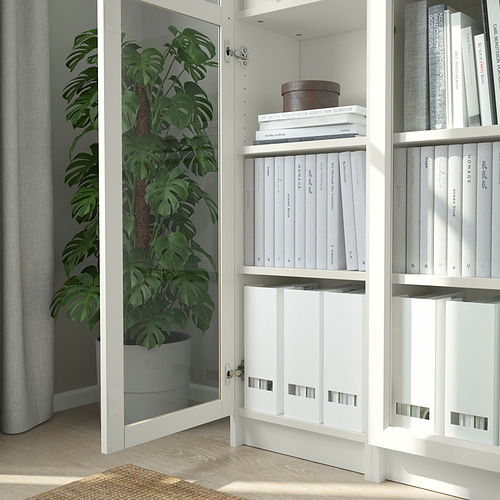 BILLY/OXBERG, bookcase with glass-doors
