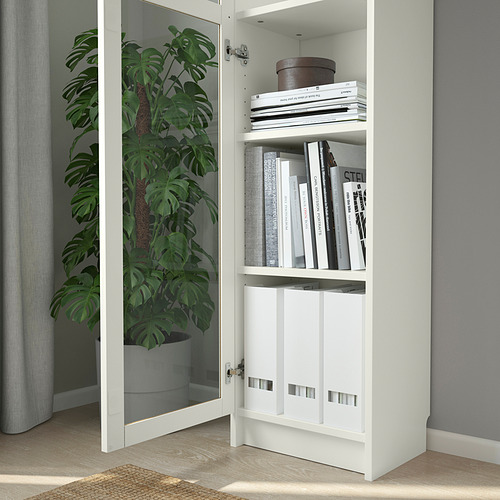 BILLY/OXBERG, bookcase with glass door