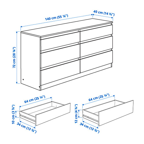 KULLEN chest of 6 drawers