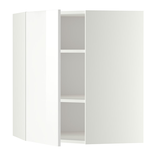 METOD corner wall cabinet with shelves