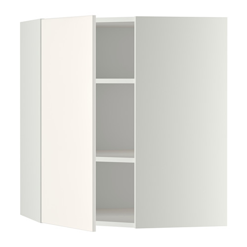 METOD corner wall cabinet with shelves