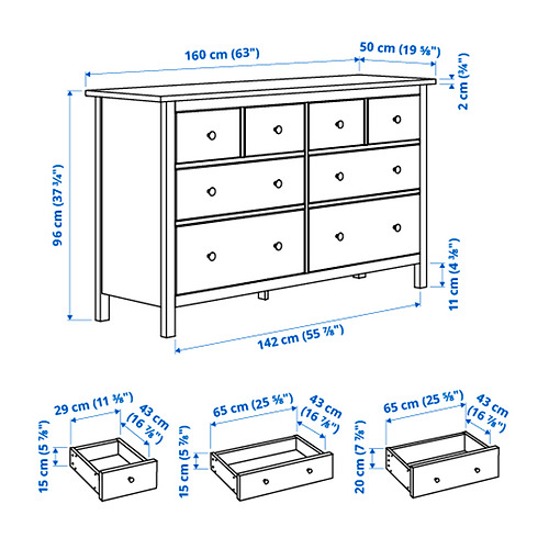 HEMNES chest of 8 drawers