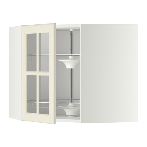 METOD, corner wall cab w carousel/glass dr