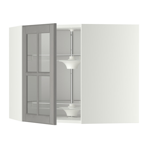 METOD corner wall cab w carousel/glass dr