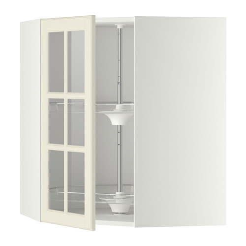 METOD, corner wall cab w carousel/glass dr