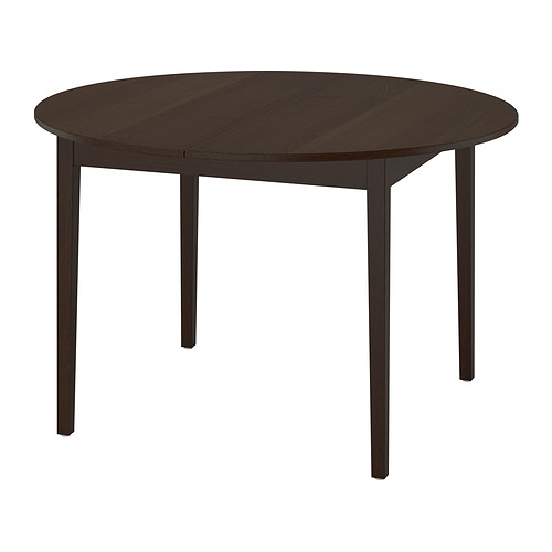 Borð, 120 cm, svarbrúnt bæsað/beykispónn