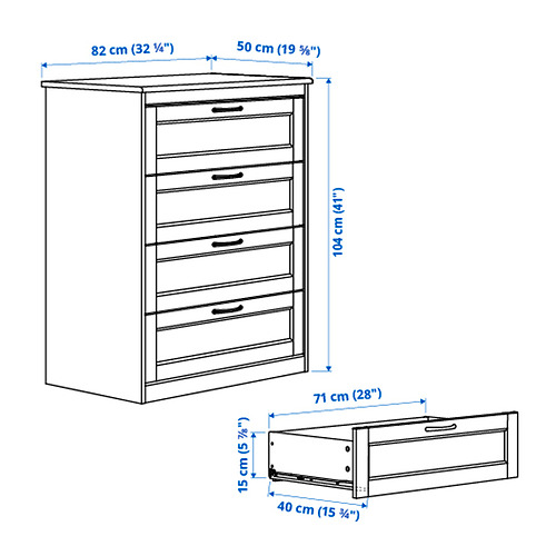 SONGESAND chest of 4 drawers