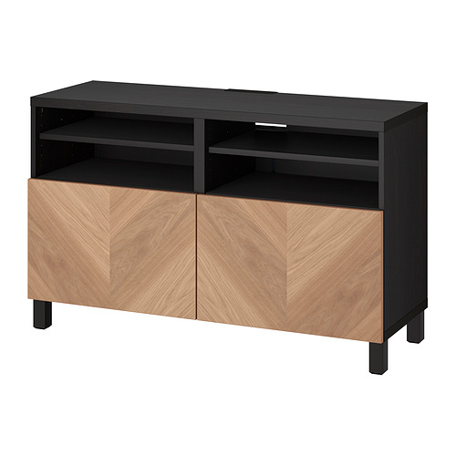 BESTÅ, sjónvarpsbekkur með hurðum