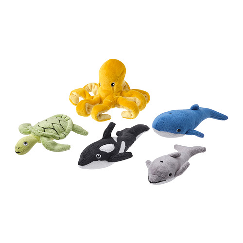 BLÅVINGAD, 5-piece soft toy set