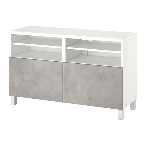 BESTÅ, sjónvarpsbekkur með hurðum