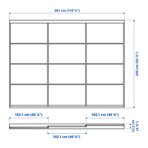 SKYTTA/HOKKSUND rennihurð, samsetning