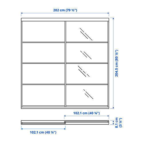 SKYTTA/MEHAMN/AULI sliding door combination