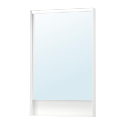 FAXÄLVEN mirror with built-in lighting