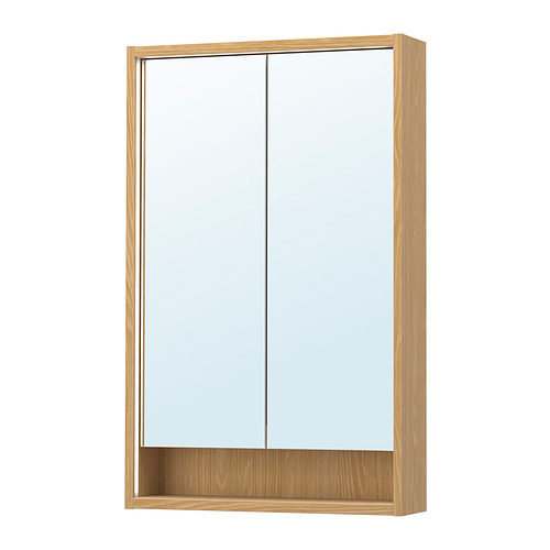 FAXÄLVEN mirror cabinet w built-in lighting