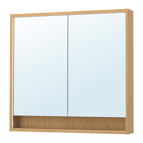 FAXÄLVEN mirror cabinet w built-in lighting