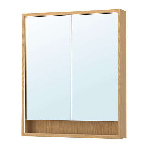 FAXÄLVEN mirror cabinet w built-in lighting