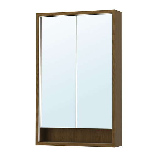 FAXÄLVEN mirror cabinet w built-in lighting
