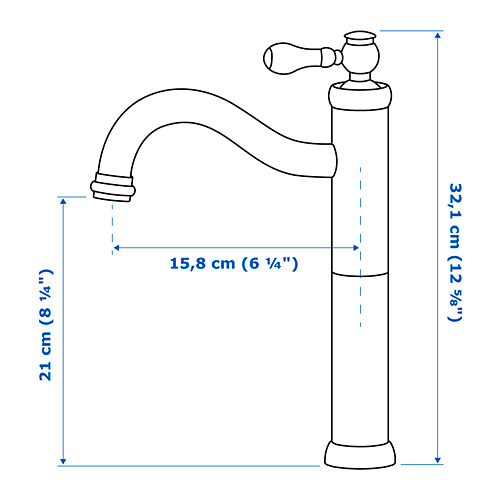 HAMNSKÄR wash-basin mixer tap, tall