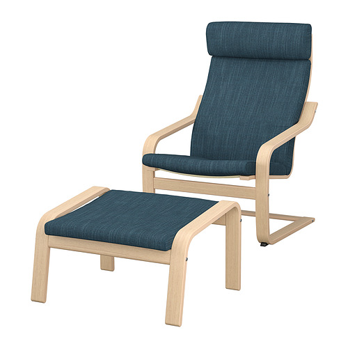 POÄNG, hægindastóll og skemill