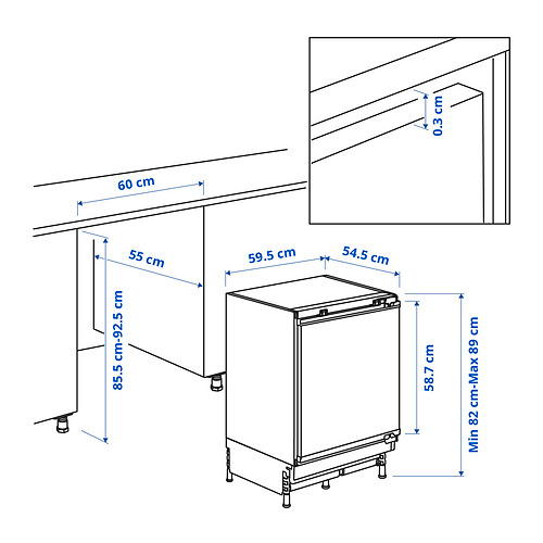 YTTERNÄS, under counter freezer