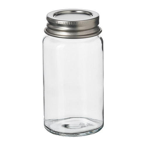 CITRONHAJ Spice jar, clear glass/stainless steel, 12 oz - IKEA