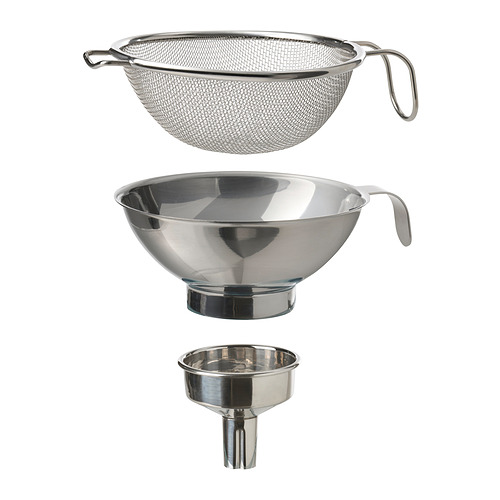 KORKEN, strainer/funnel set of 3