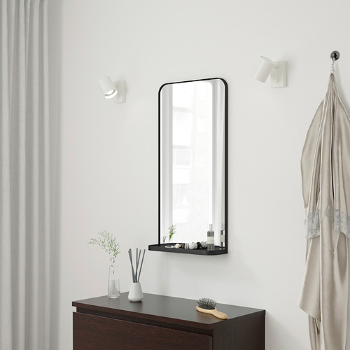 LINDBYN, mirror with shelf