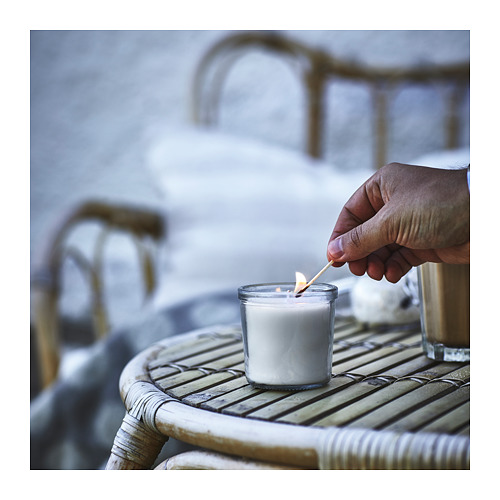 JÄMLIK, scented candle in glass
