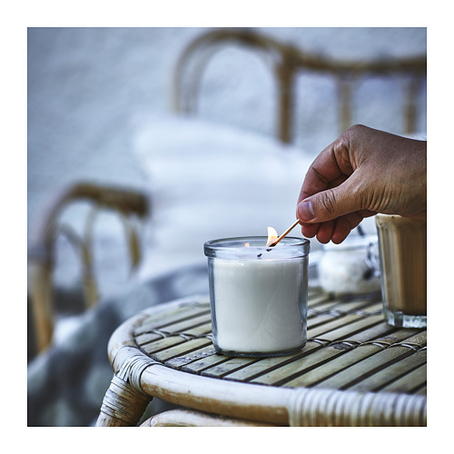 JÄMLIK, scented candle in glass