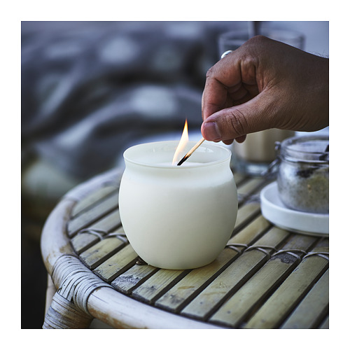 JÄMLIK, scented candle in glass