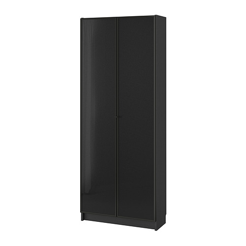 BILLY/HÖGBO, bookcase with glass doors