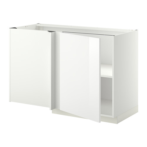 METOD, corner base cabinet with shelf