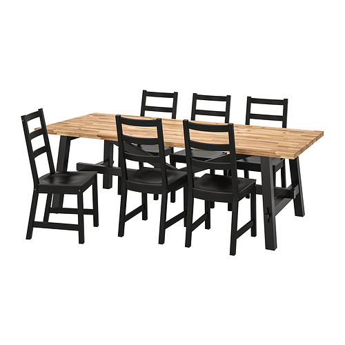 SKOGSTA/NORDVIKEN, table and 6 chairs