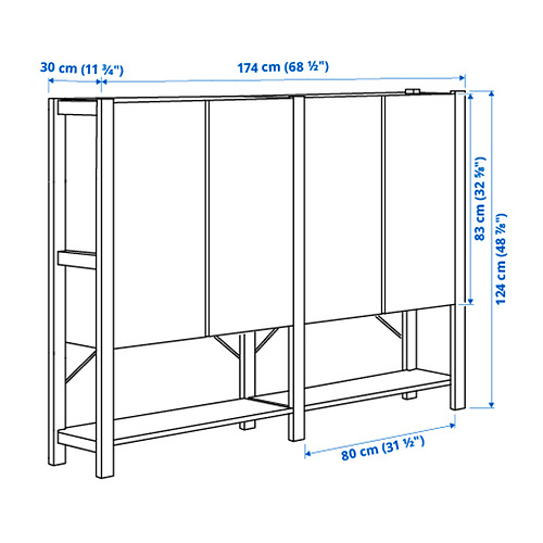 IVAR 2 sections/shelves/cabinet