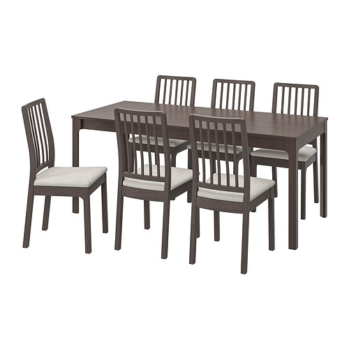 EKEDALEN/EKEDALEN, table and 6 chairs