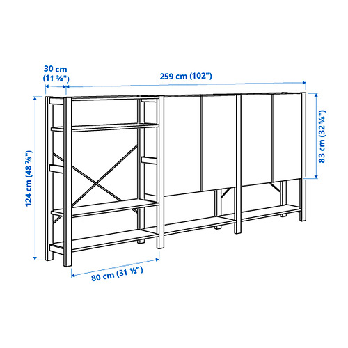 IVAR 3 sections/shelves/cabinet