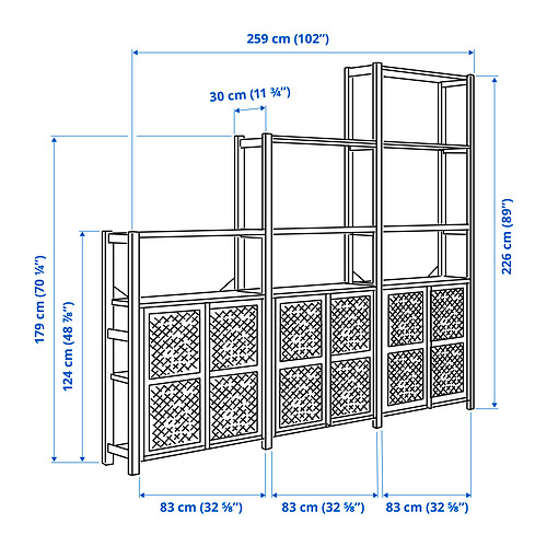 IVAR shelving unit with doors