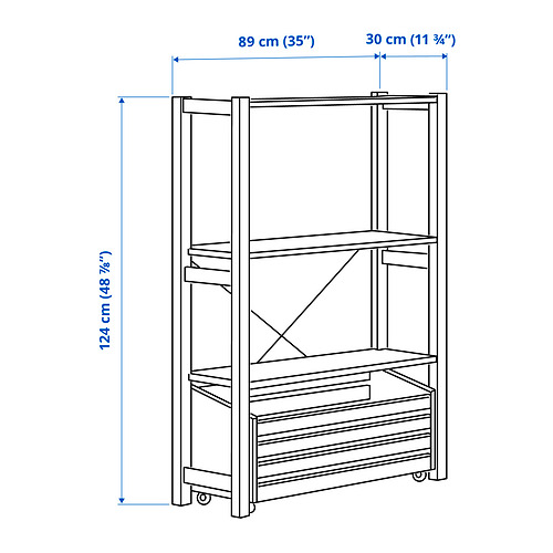 IVAR shelving unit with storage box