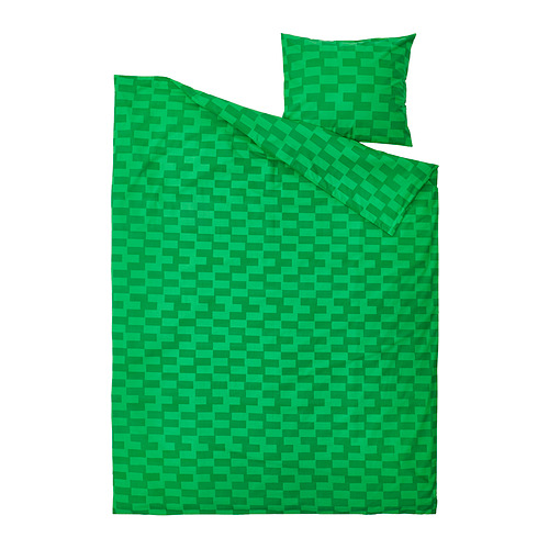 BLÅSKATA, duvet cover and pillowcase