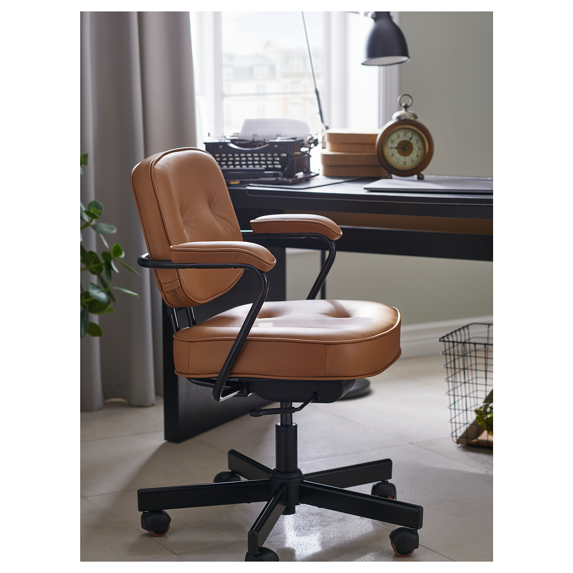 Ikea leather sales desk chair