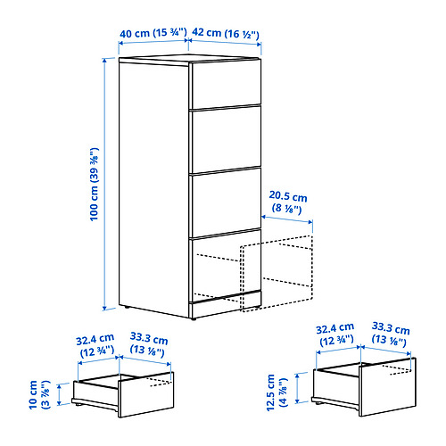 LASTARE chest of 4 drawers